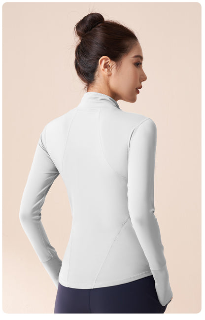 Women's High Stretch Sports Jacket, Fitness Cycling Yoga Coat, Running Workout Top