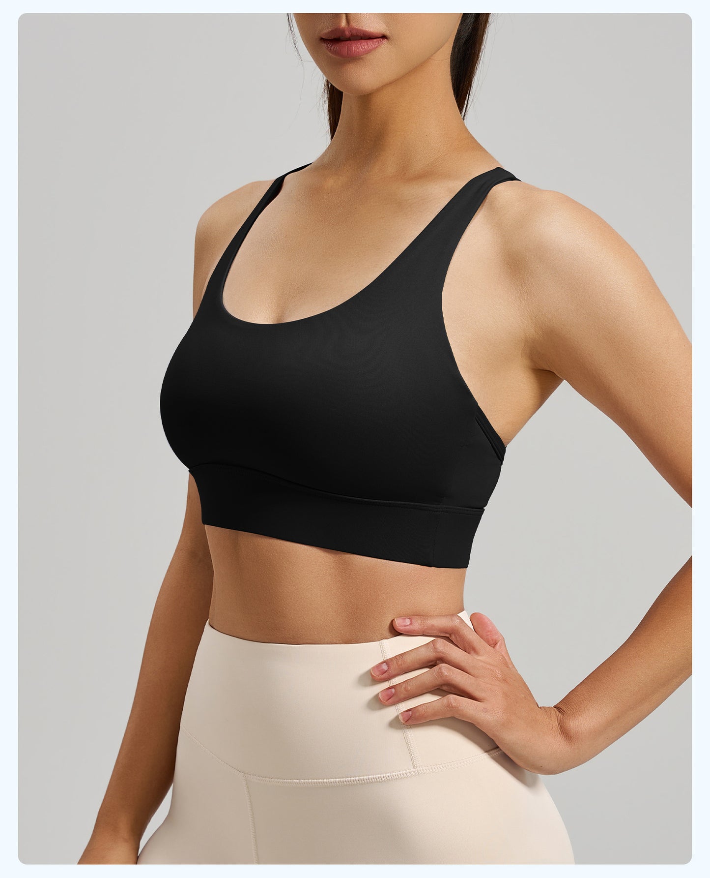 Women's Mesh Cross Back Sports Bra, Beauty Back Workout Top, High Impact Shockproof Yoga Fitness Bra