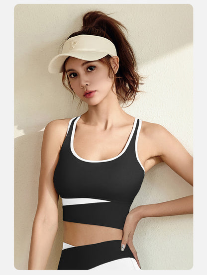 High-Support Shockproof Sports Bra • Seamless Push-Up Workout Tank Top for Running & Yoga