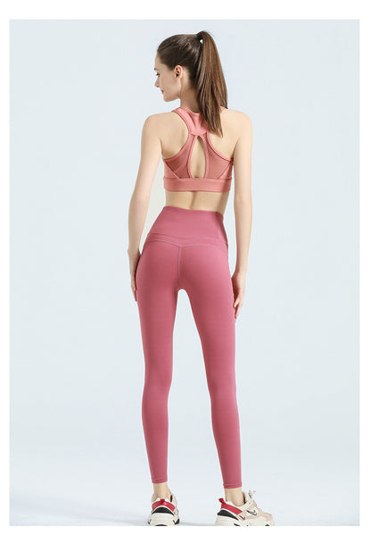 Women's No Front Rise Yoga Pants, High Waist Butt Lifting Workout Leggings, Peach Hip Nylon Naked Feeling Tights