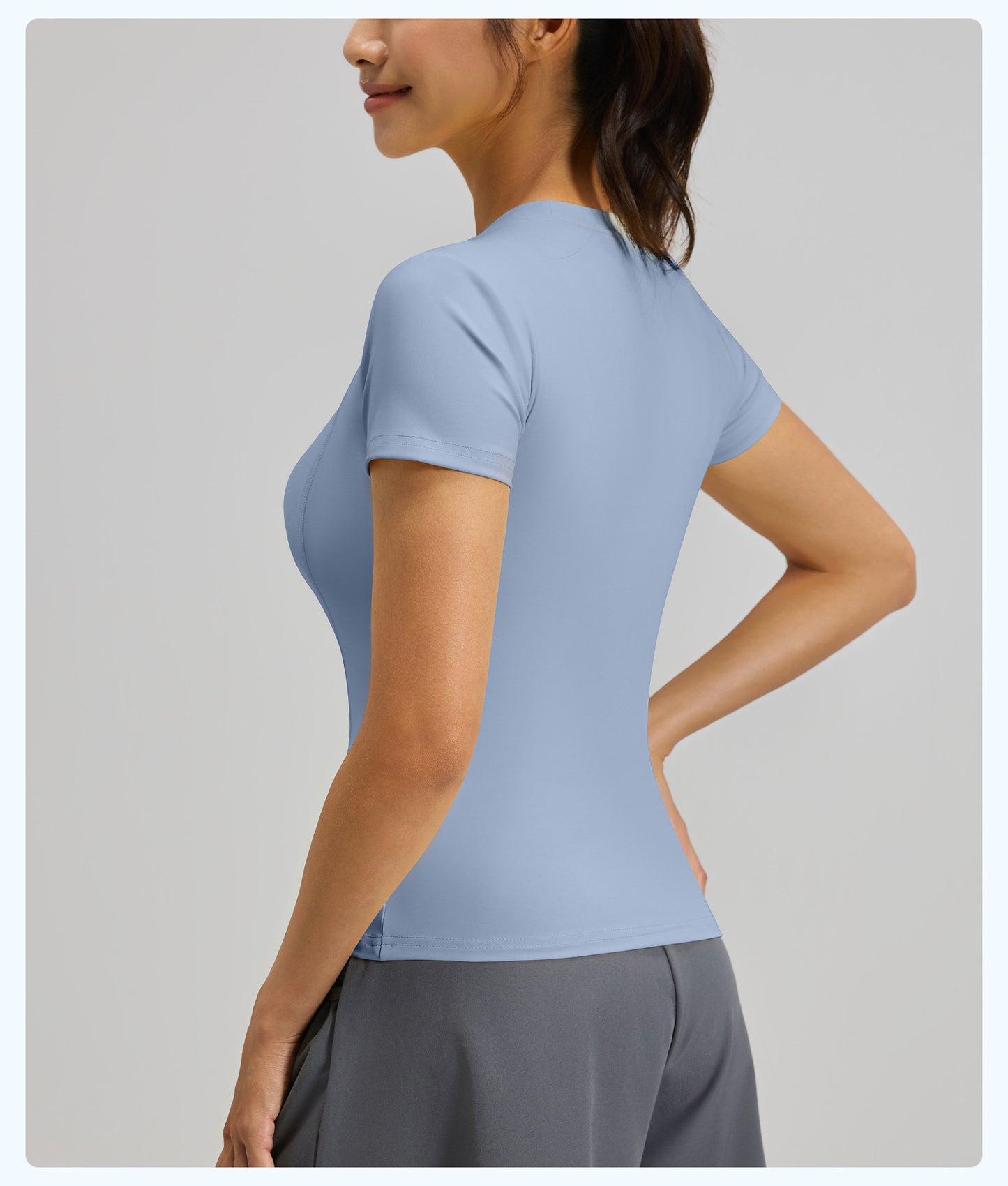 Women's Slim Fit Yoga Short Sleeve Top, Lightweight Stretch Sports T-Shirt, Breathable Activewear Ideal for Running, Gym Fitness and Daily Workout