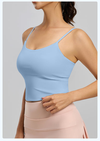 New Style Beauty Back Sports Bra Tank Top for Women, Built-in Cup Camisole, Wearable Outside Yoga Workout Bra