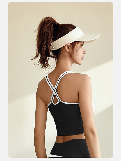 High-Support Shockproof Sports Bra • Seamless Push-Up Workout Tank Top for Running & Yoga