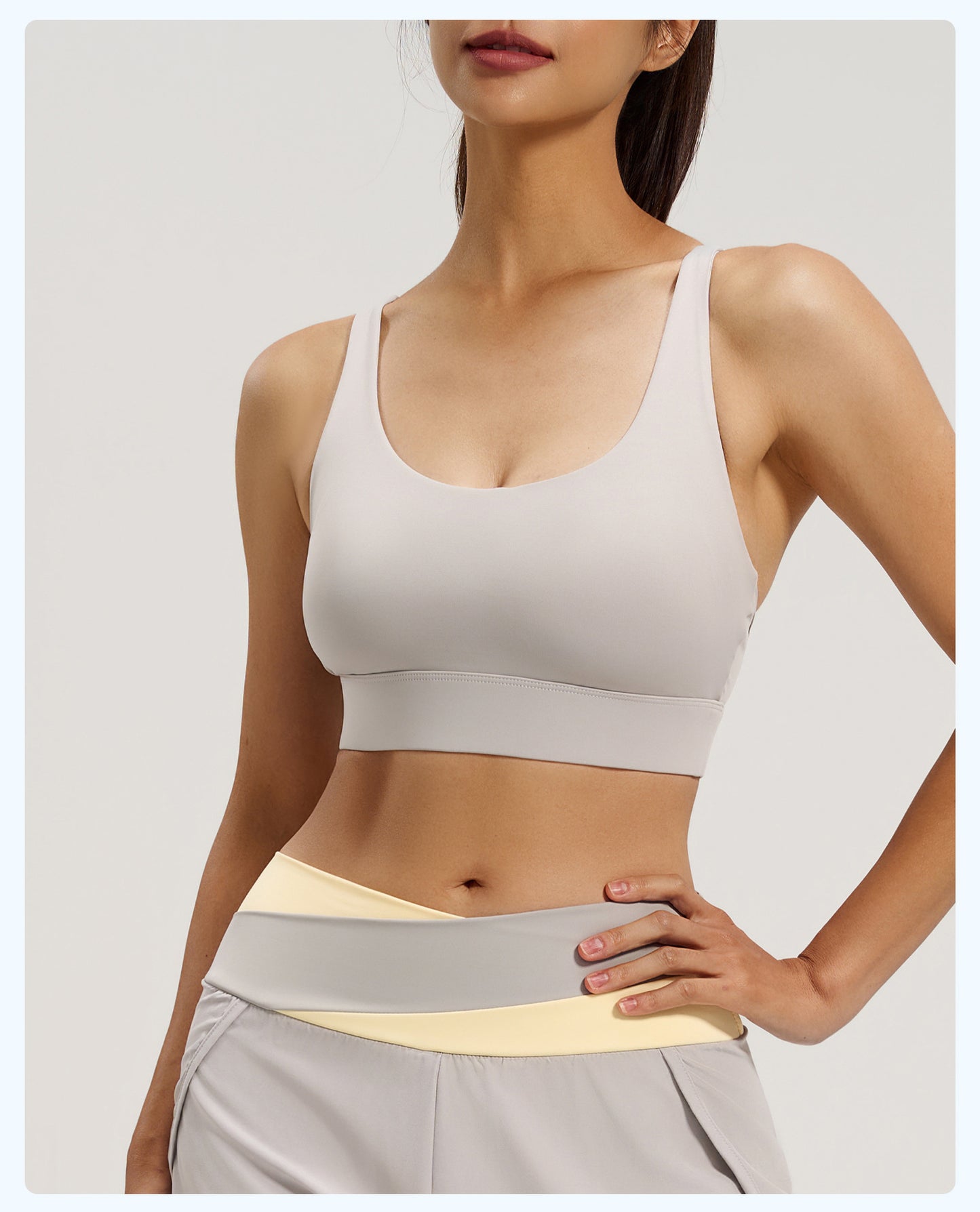 Women's Mesh Cross Back Sports Bra, Beauty Back Workout Top, High Impact Shockproof Yoga Fitness Bra