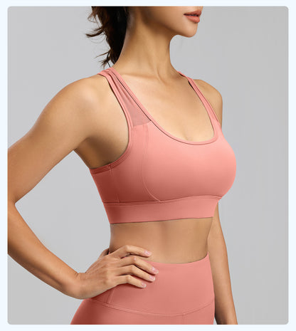 Women's High-Impact Sports Bra, Shockproof & Push-Up Beauty Back Fitness Tank Top for Running & Yoga
