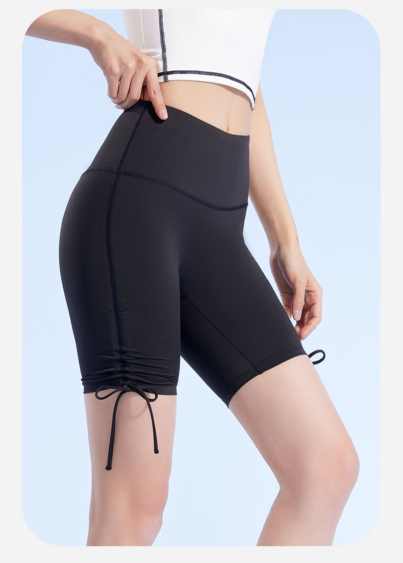Summer New Naked Feel Yoga Shorts – Ruched High Waist Butt Lifting Knee-Length Fitness Pants