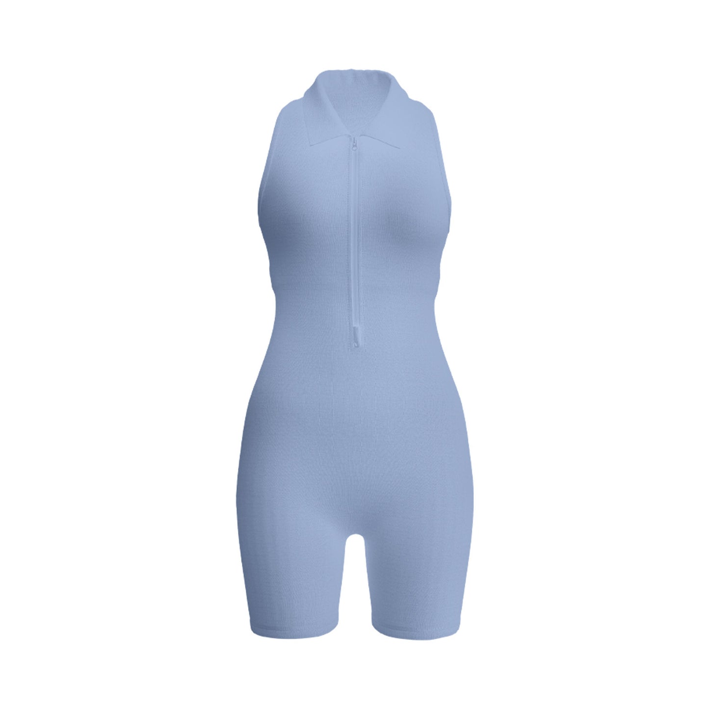 Zip Collar Beauty Back Sports Jumpsuit, Peach Hip Yoga One-piece Shorts for Women