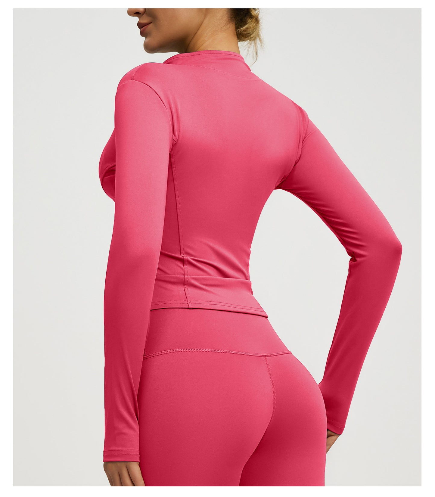 Women’s Zipper Yoga Jacket, Long Sleeve Sports Top for Running & Fitness Training