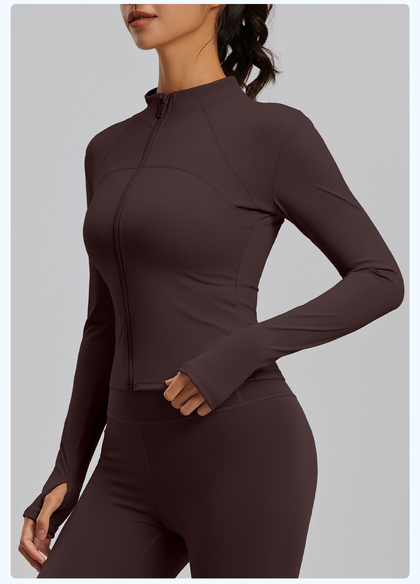 Women's Stitched Line Yoga Jacket, Breathable UV Protection Sun Protection Coat, Slim Lightweight Fitness Workout Outerwear