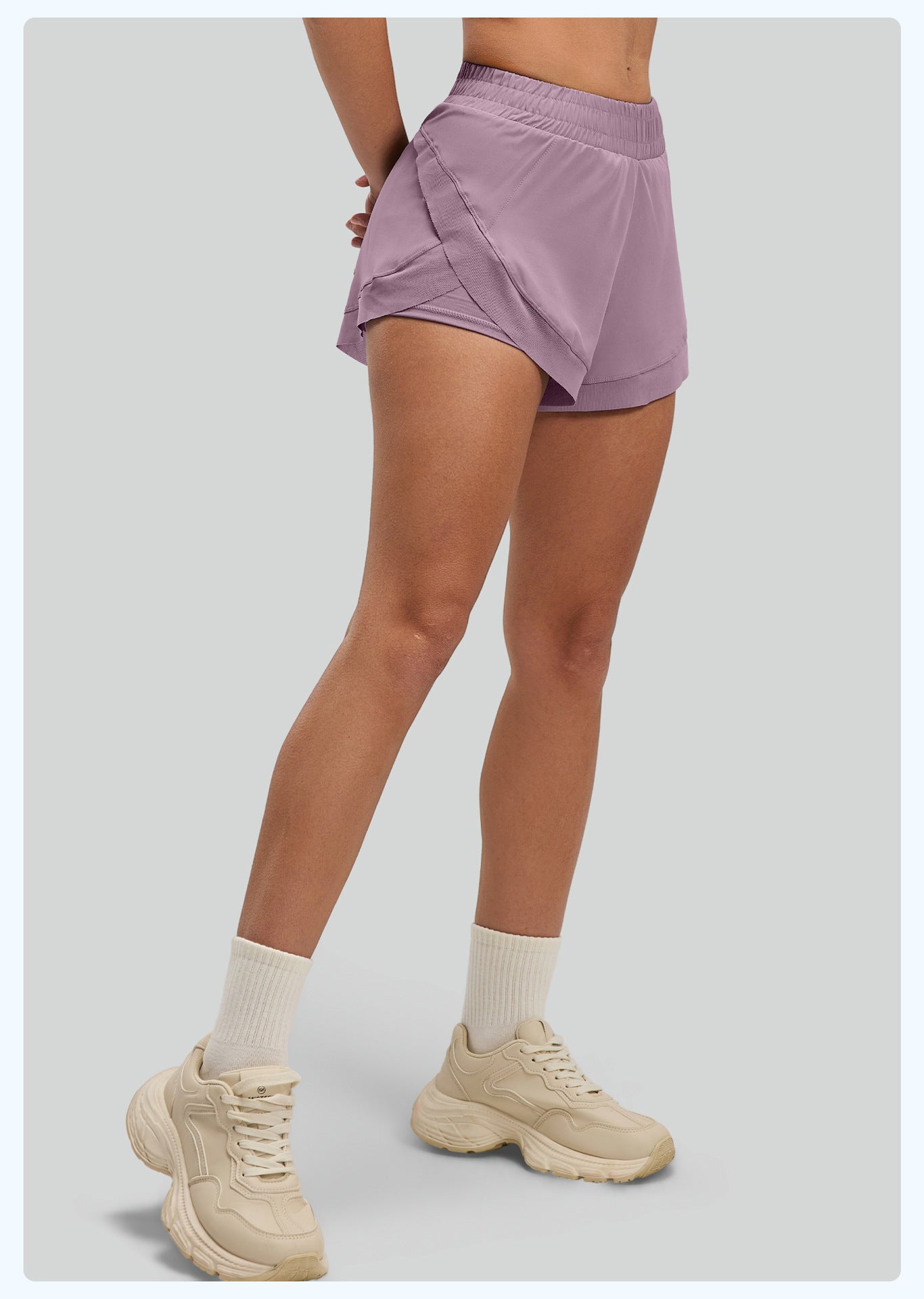 Women's Mesh Yoga Shorts, Peach Butt Lifting Fitness Shorts, Seamless Naked Feeling with Pockets