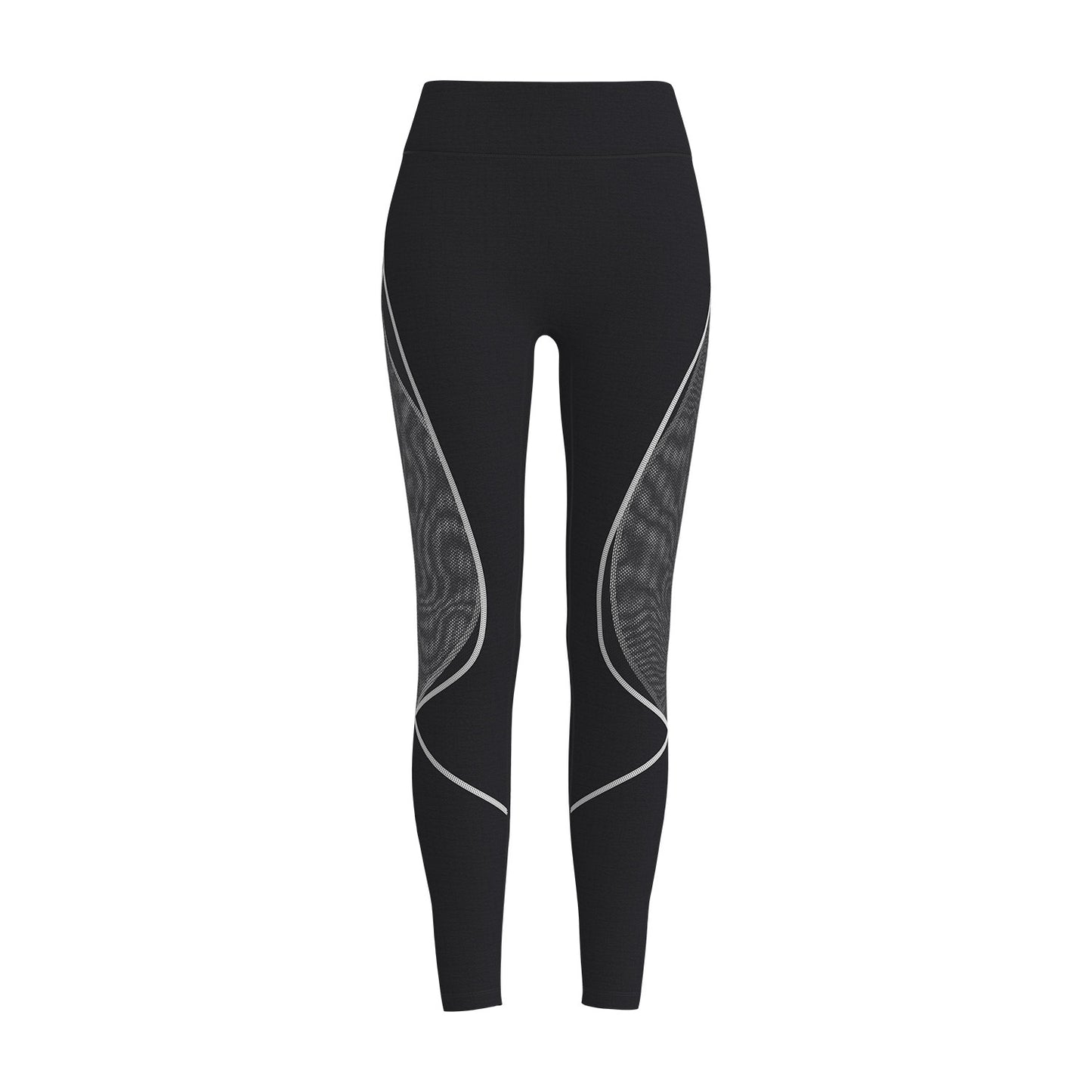 Color Block Mesh Yoga Pants, High Waist Butt Lifting Sports Leggings for Running & Workout