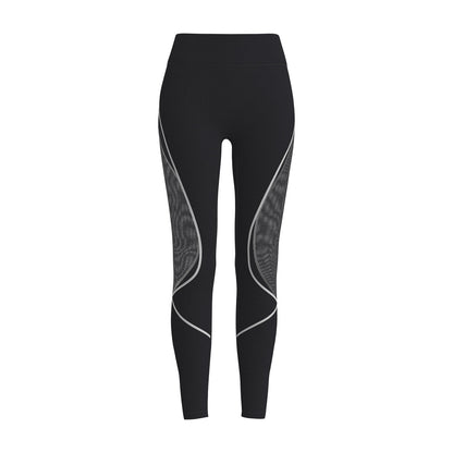 Color Block Mesh Yoga Pants, High Waist Butt Lifting Sports Leggings for Running & Workout