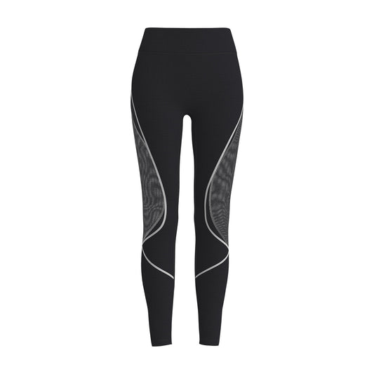 Color Block Mesh Yoga Pants, High Waist Butt Lifting Sports Leggings for Running & Workout