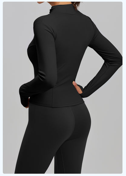 Women's Stitched Line Yoga Jacket, Breathable UV Protection Sun Protection Coat, Slim Lightweight Fitness Workout Outerwear