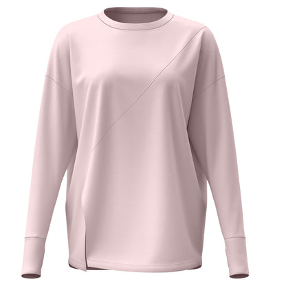 New Split Hem Loose Long Sleeve Yoga Top for Women, Breathable Sports Shirt for Running, Training & Fitness