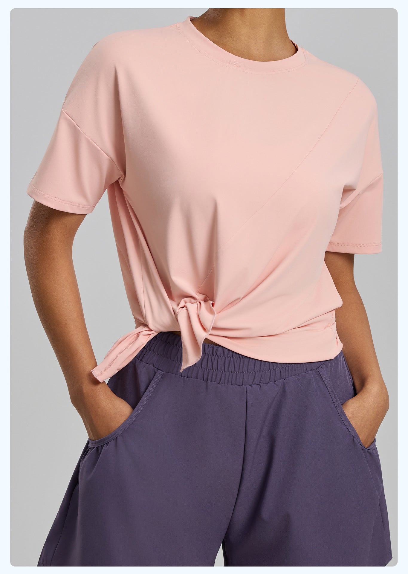 New Women's Split Hem Loose Long Sleeve Yoga Top, Casual Yoga Shirt for Running, Training & Fitness