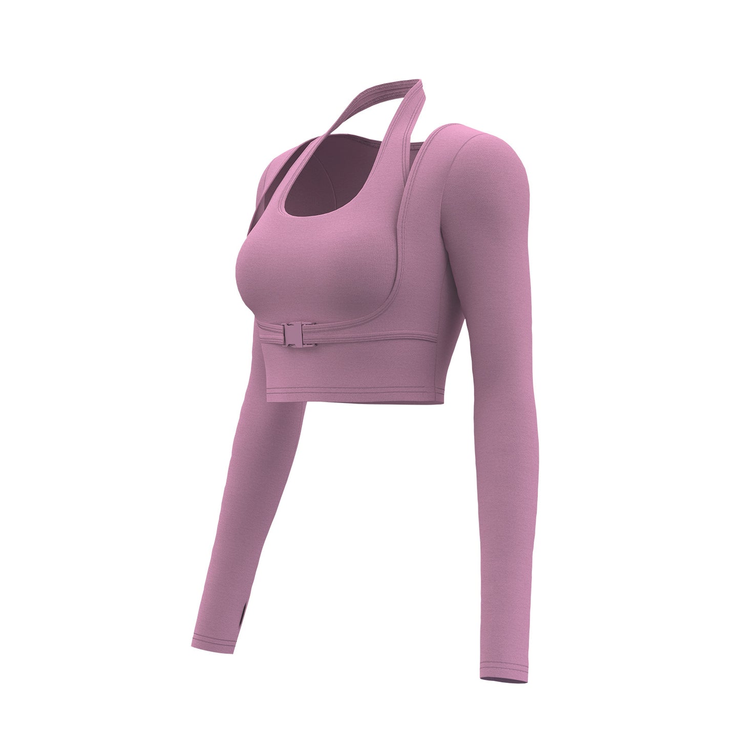 Women's Halter Neck Sports Top, 2-in-1 Built-in Bra Yoga Shirt, Stylish Workout Top for Outdoor Wear