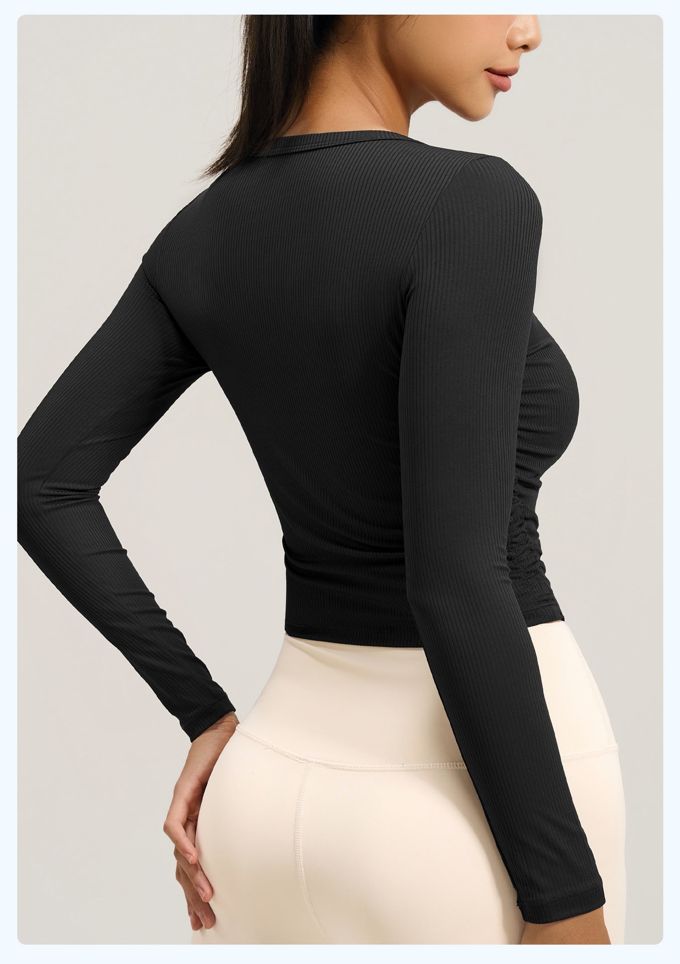 New Fall Women's Slim Fit Yoga Top, Breathable & Waist-Shaping Long Sleeve Workout Shirt