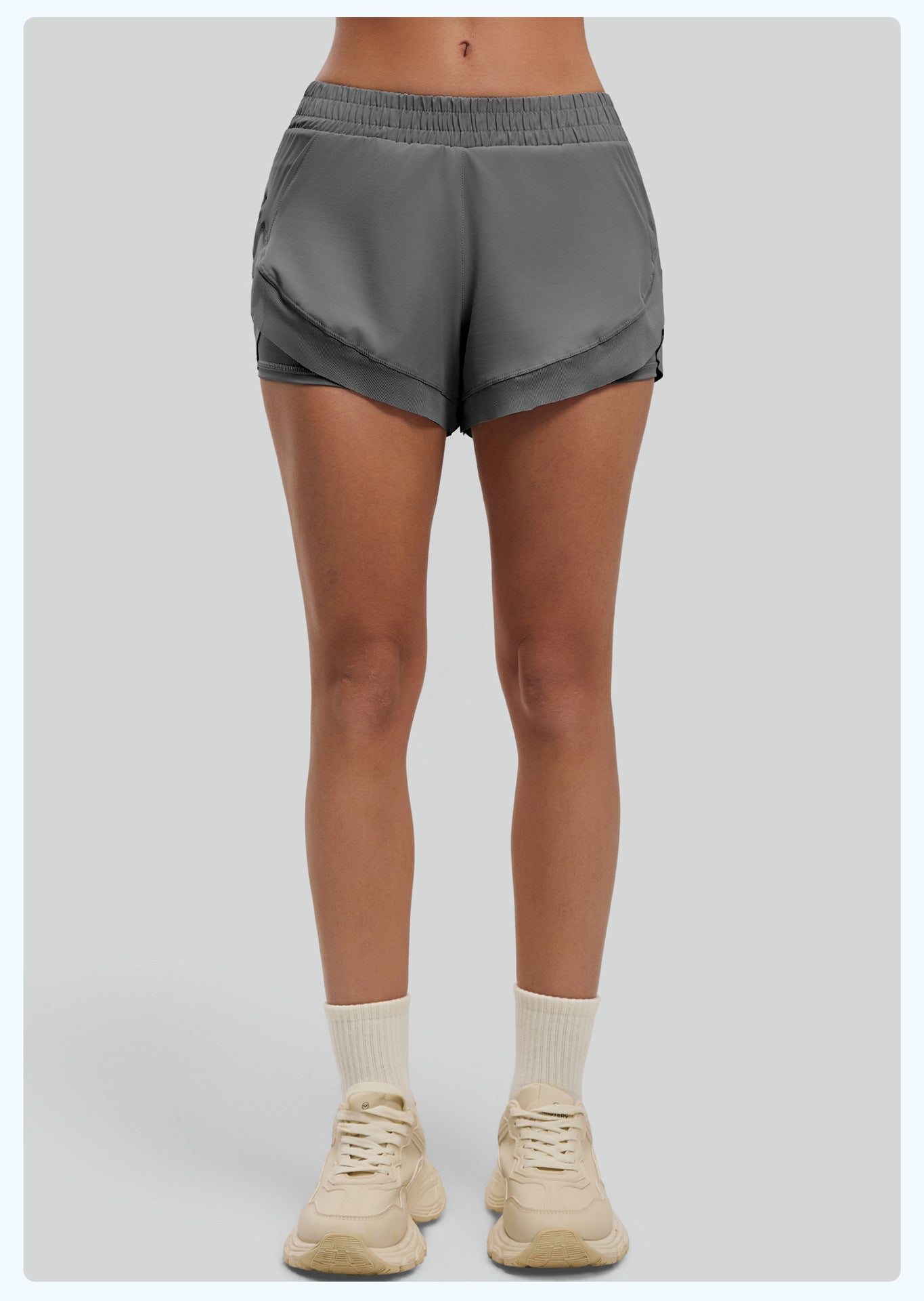 Women's Mesh Yoga Shorts, Peach Butt Lifting Fitness Shorts, Seamless Naked Feeling with Pockets