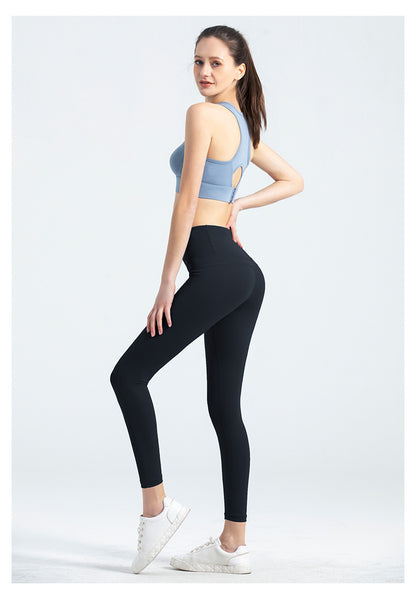 Women's No Front Rise Yoga Pants, High Waist Butt Lifting Workout Leggings, Peach Hip Nylon Naked Feeling Tights