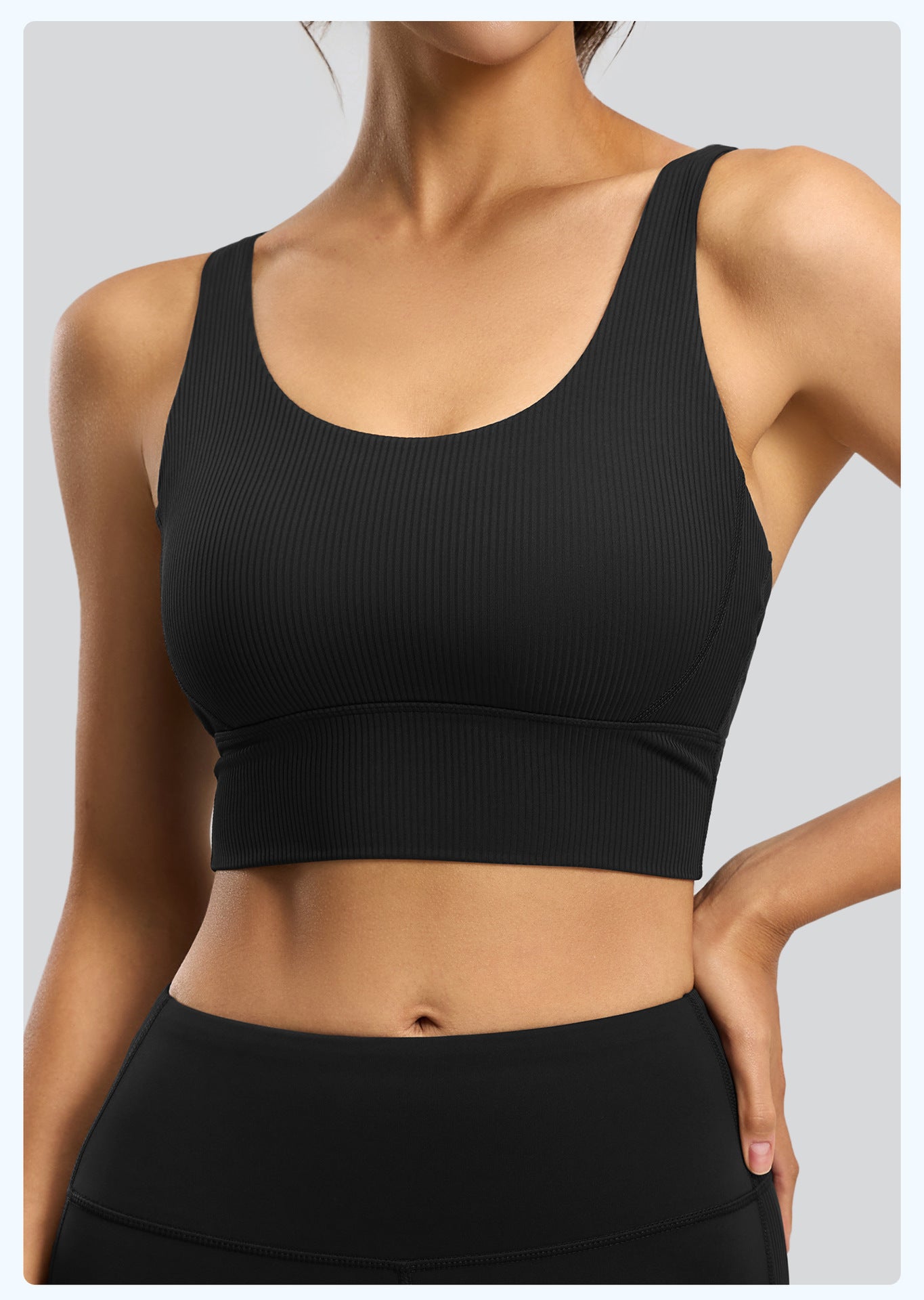 Women’s Striped Compression Fitted Sports Bra Vest, Integrated Contour Cups Cutout Racerback Active Tank for Yoga & Fitness Workouts