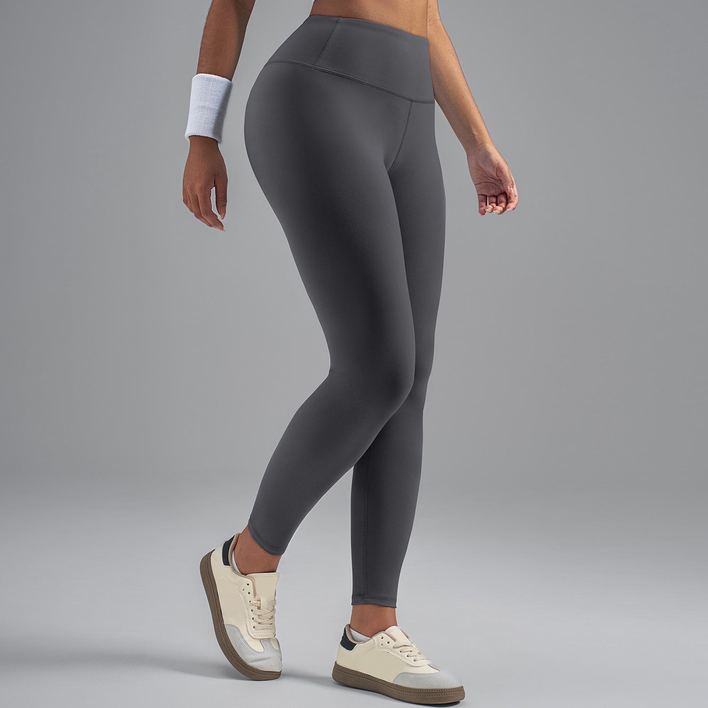 Plus Size Women High Waist Yoga Leggings, Stretchy Fabric Hip Shaping Cut Fitness Workout Pants