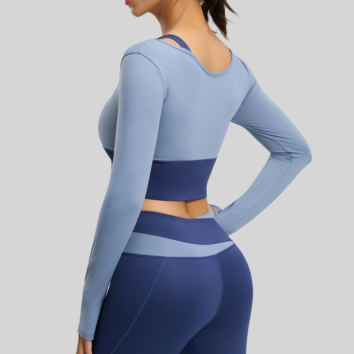 Women's New Slim Fit Workout Set, Shockproof Color Block 2-in-1 Design, Built-in Bra Yoga Active Wear