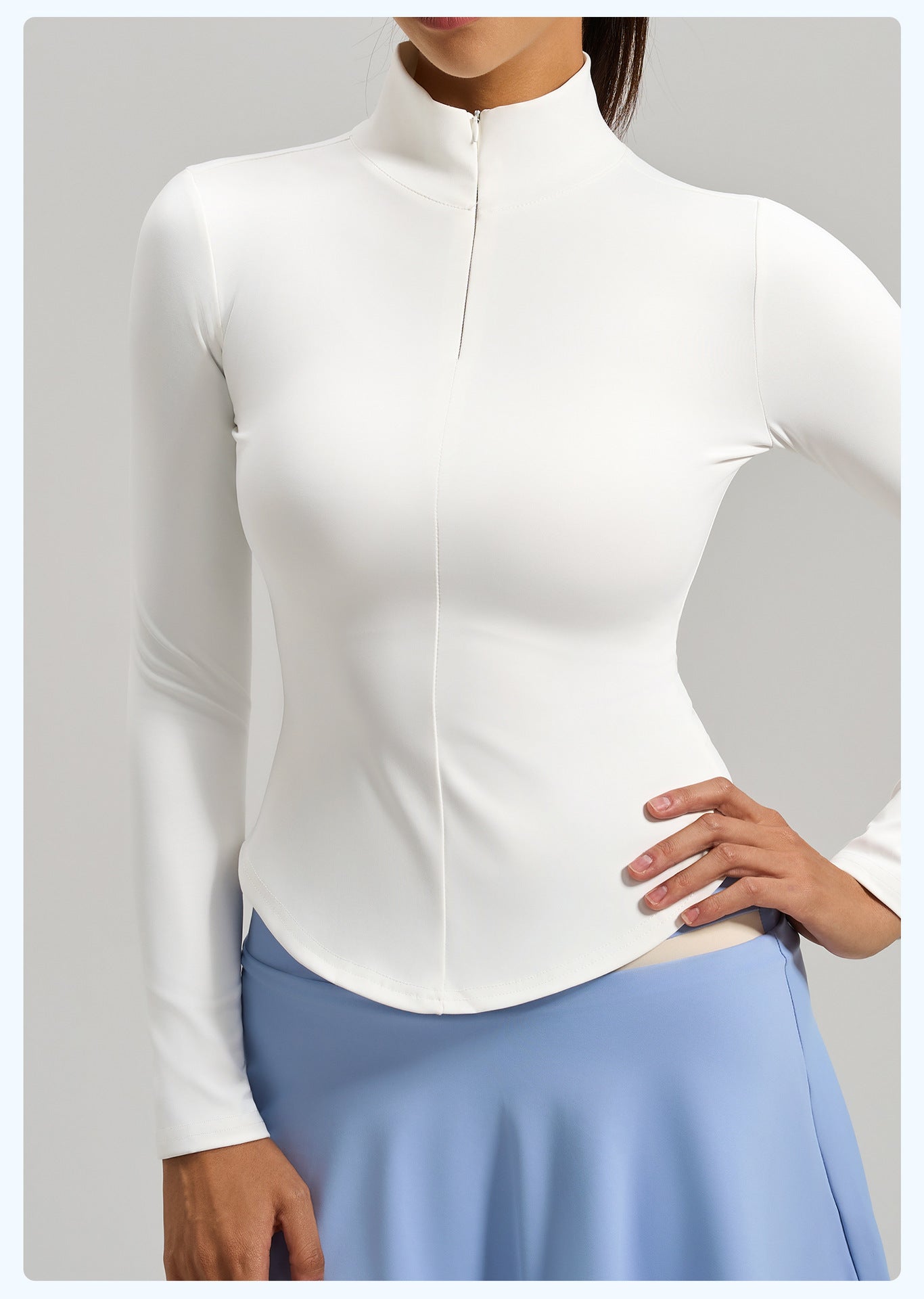Women's Fashion Half Zip Yoga Top, Naked Feeling Slim Fit Seamless Breathable Sports Workout Shirt