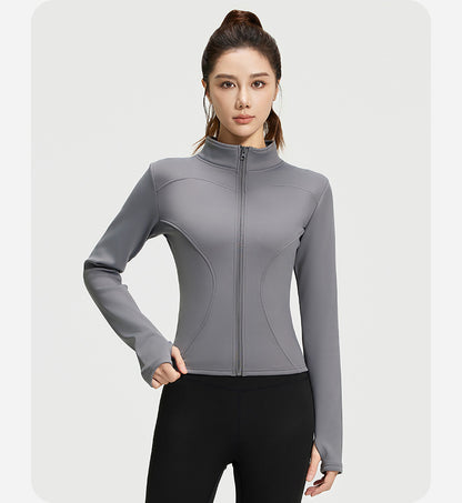 Women’s Winter Thermal Yoga Jacket – Thick Fleece Lined Slim Fit Sports Coat for Fitness, Running & Workout