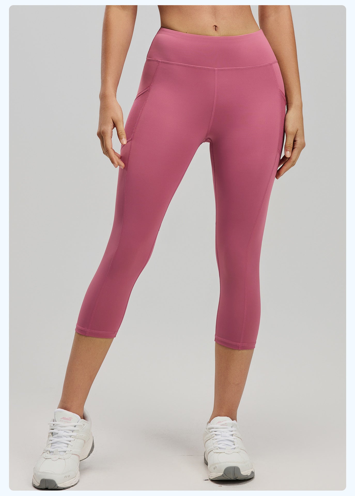 Women's High Waist 7/8 Yoga Pants with Side Pockets, Butt Lifting Booty Sculpting Tight Fitness Leggings