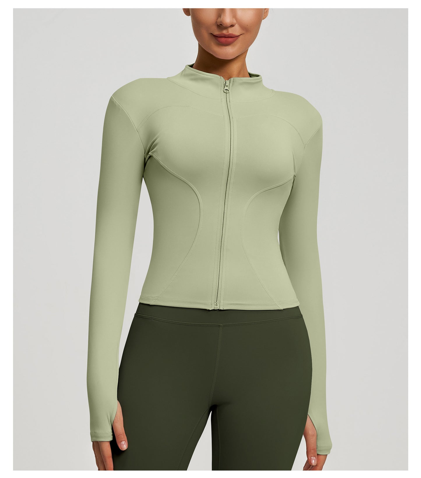 Women’s Zipper Yoga Jacket, Long Sleeve Sports Top for Running & Fitness Training