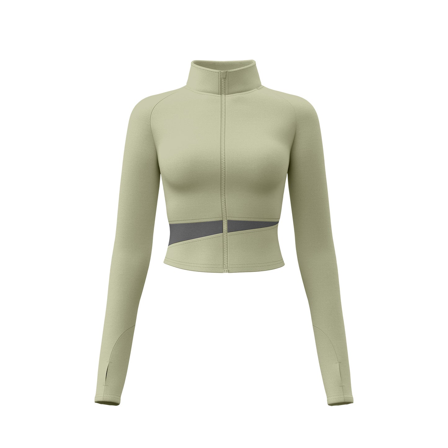Women's Color Block Yoga Jacket, High Neck Slim Fit Naked Feeling Workout Top