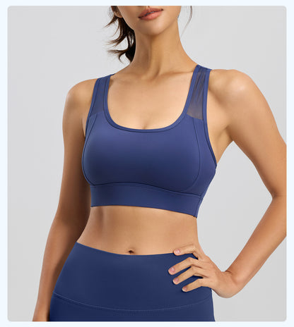 Women's High-Impact Sports Bra, Shockproof & Push-Up Beauty Back Fitness Tank Top for Running & Yoga