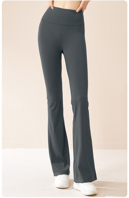 Women's High Elastic Flare Fitness Pants, High Waist Hip Lifting Tummy Control Slim Cloud-Feel Yoga Wide Leg Trousers