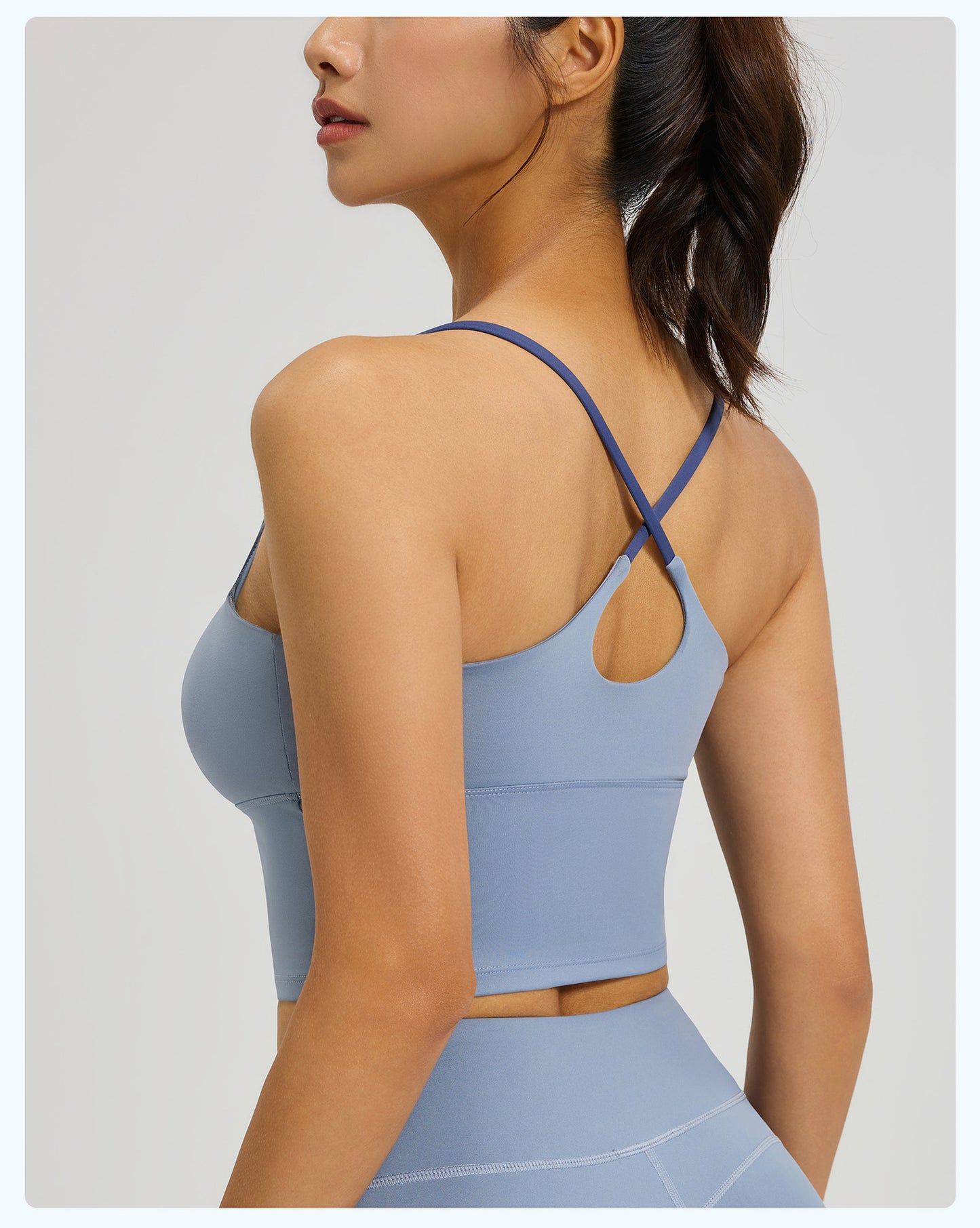 Women's High-Stretch Naked Feeling Sports Bra, Summer Padded Yoga Bra & Fitness Tank Top