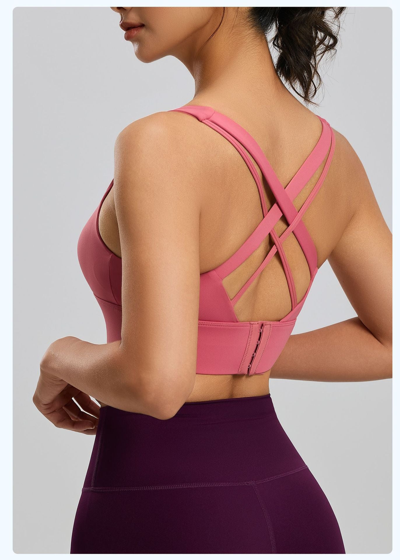 Women's High-Elastic High-Support Shockproof Sports Bra, Removable Pads & Back Hook Closure, Workout Fitness Yoga Bra