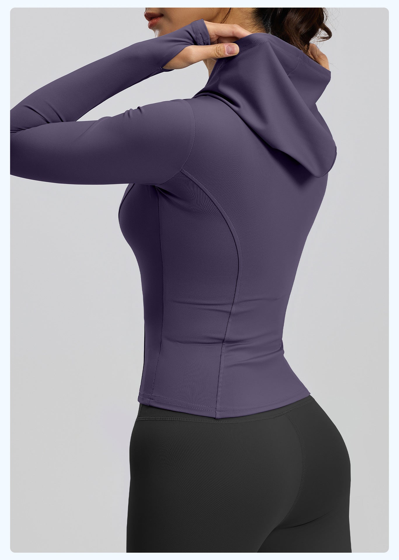 Women’s Slim Fit Hooded Yoga Jacket – Long Sleeve Sports Coat for Spring & Autumn, Running & Cycling