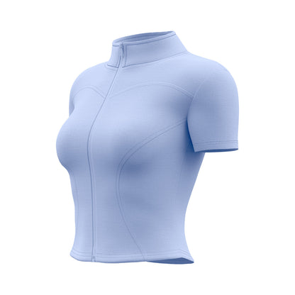 Women's High-Stretch Short Sleeve Yoga Top, Slim Fit Naked Feeling Workout Shirt for Running & Fitness