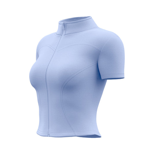 Women's High-Stretch Short Sleeve Yoga Top, Slim Fit Naked Feeling Workout Shirt for Running & Fitness