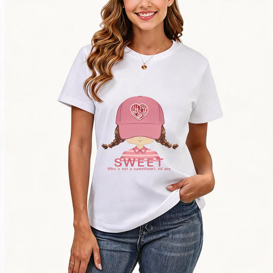 Women's Loose Fit Printed T-shirt | 200GSM Soft Breathable Cotton, Trendy Pattern for Daily & Outdoor Use 115