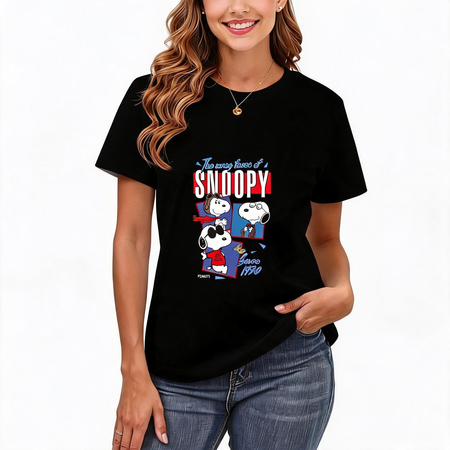 200GSM Women Premium Pure Cotton Graphic Print T Shirt Casual Crew Neck Short Sleeve Fashion Printed Ladies Daily Tops 098