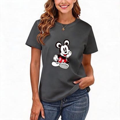 Women's Loose Fit Printed T-shirt | 200GSM Soft Breathable Cotton, Trendy Pattern for Daily & Outdoor Use 116