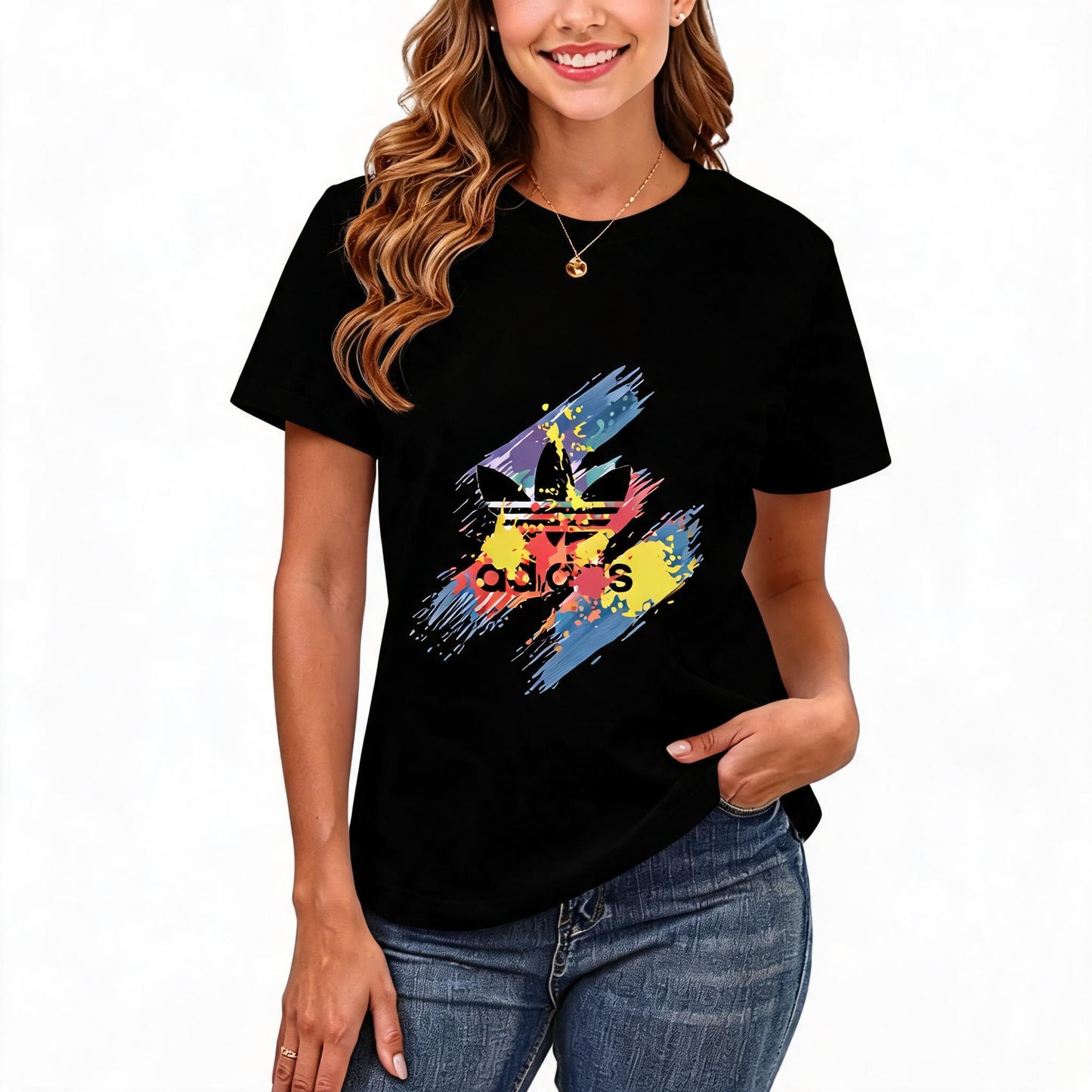 Women's Loose Fit Printed T-shirt | 200GSM Soft Breathable Cotton, Trendy Pattern for Daily & Outdoor Use 120