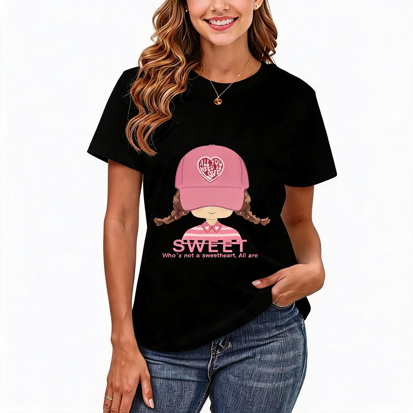 Women's Loose Fit Printed T-shirt | 200GSM Soft Breathable Cotton, Trendy Pattern for Daily & Outdoor Use 115
