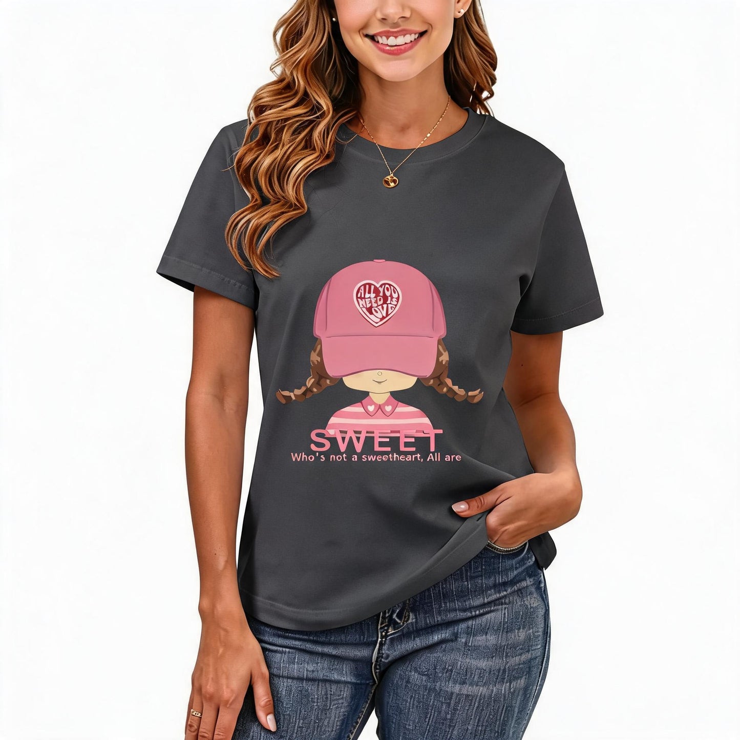 Women's Loose Fit Printed T-shirt | 200GSM Soft Breathable Cotton, Trendy Pattern for Daily & Outdoor Use 115