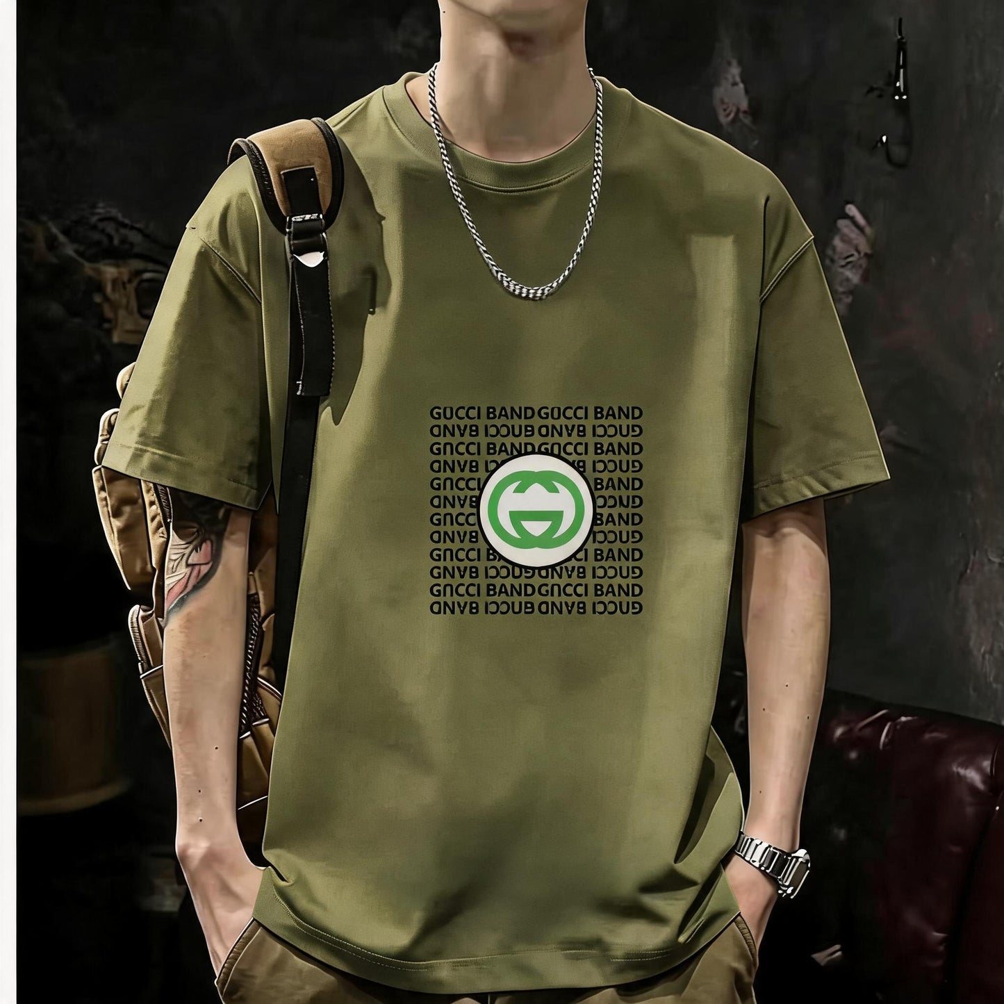 Unisex Casual Short Sleeve | 200GSM Heavyweight Cotton Printed Crew Neck Tee 066