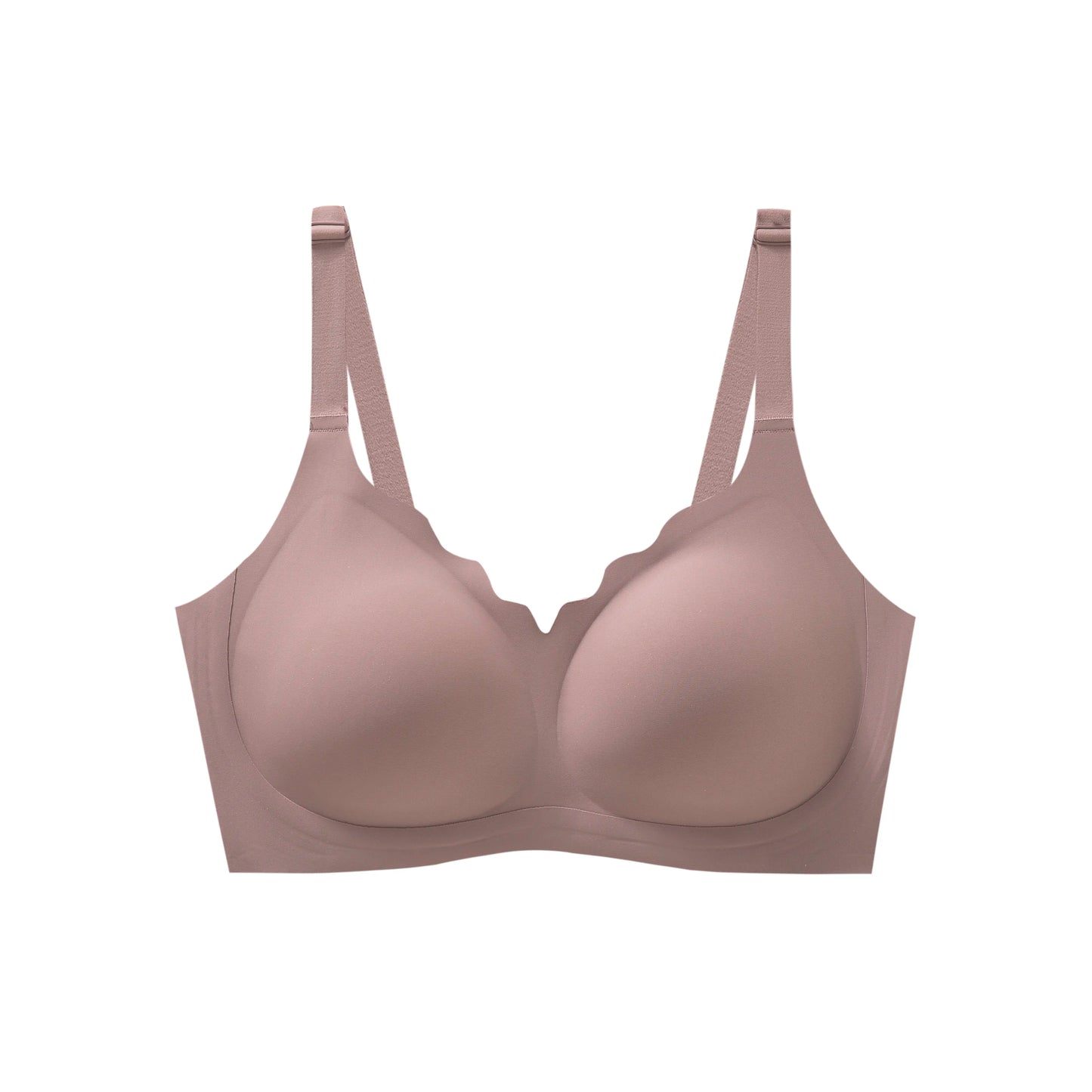 Vrcomfy Women’s Wireless Seamless T-Shirt Bra, Full Coverage Plunge Soft Comfort Everyday Bra, Plus Size Friendly Minimalist Intimates