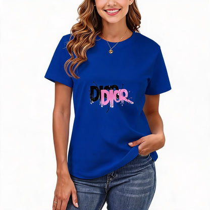 Women's Loose Fit Printed T-shirt | 200GSM Soft Breathable Cotton, Trendy Pattern for Daily & Outdoor Use 121