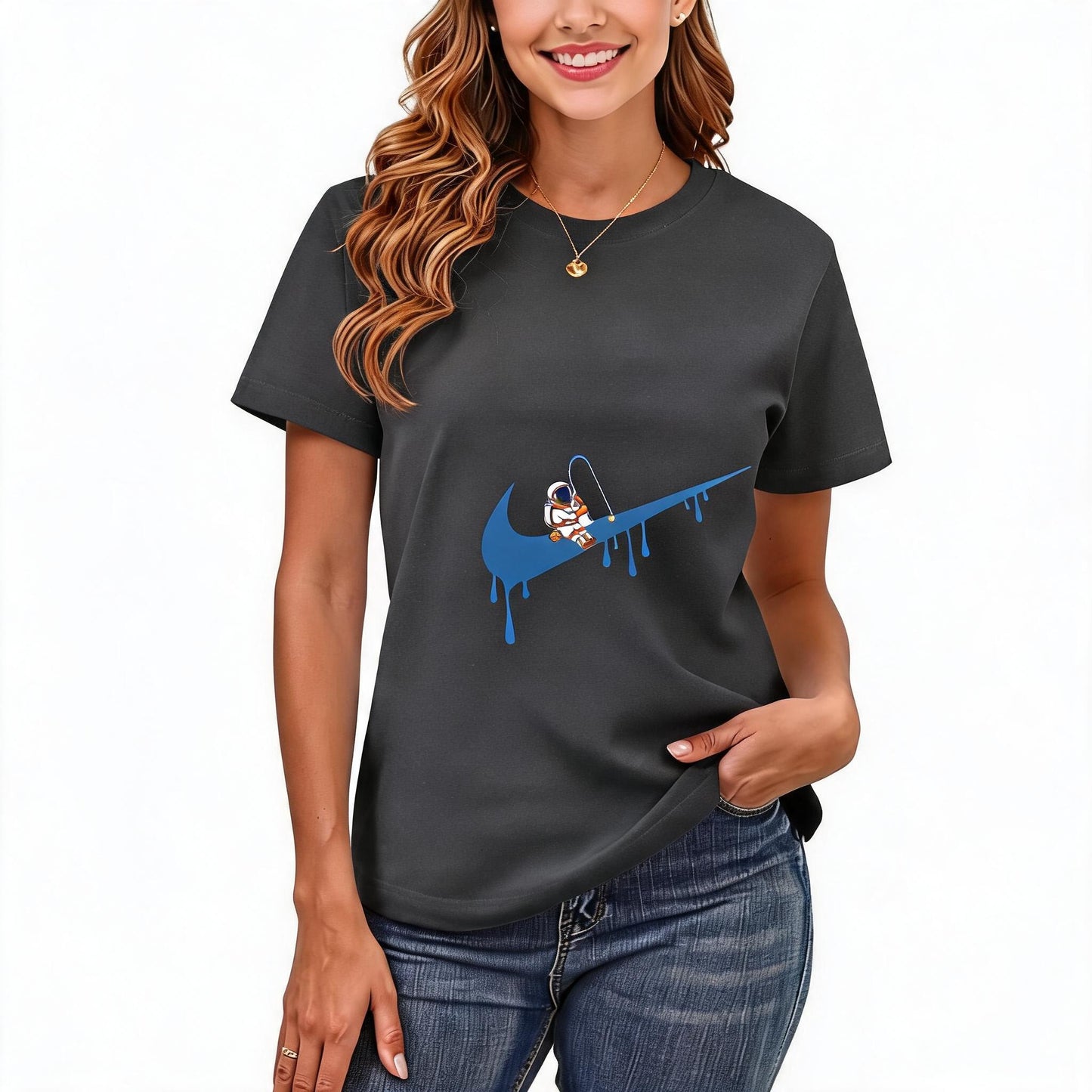 Women's Loose Fit Printed T-shirt | 200GSM Soft Breathable Cotton, Trendy Pattern for Daily & Outdoor Use 119