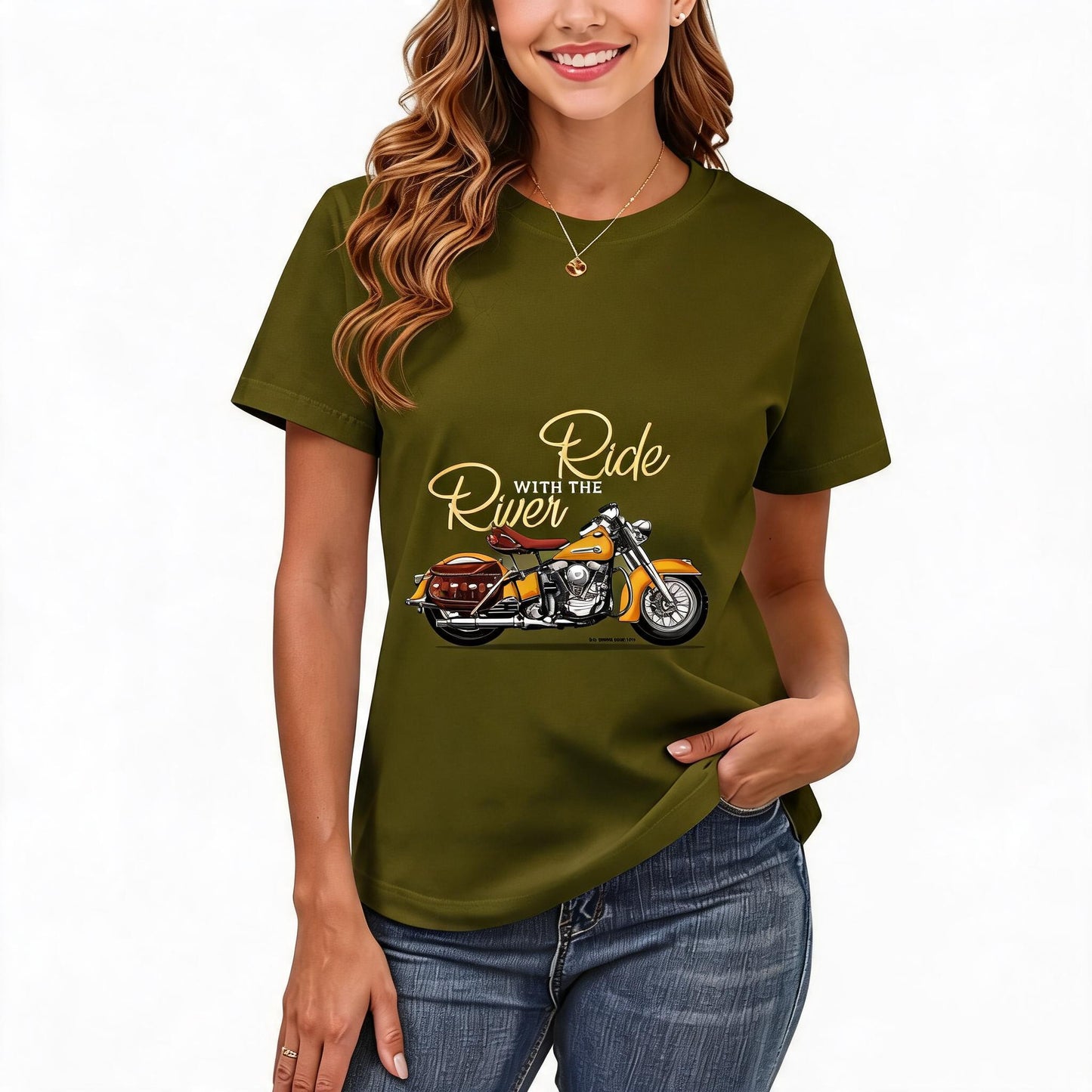 Women's Loose Fit Printed T-shirt | 200GSM Soft Breathable Cotton, Trendy Pattern for Daily & Outdoor Use 118